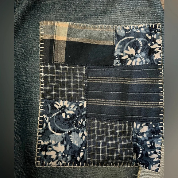 NWT Ralph Lauren Patchwork Stretch Relaxed Taper Denim Jeans Size 6 - Picture 9 of 12